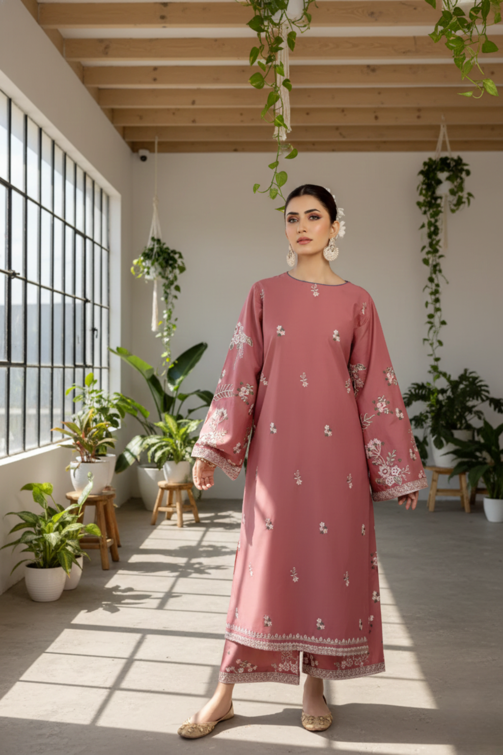 Rosewood Embroidered Kurta set