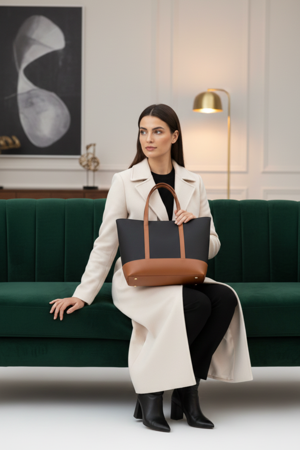 Classic Contrast Tote Bag