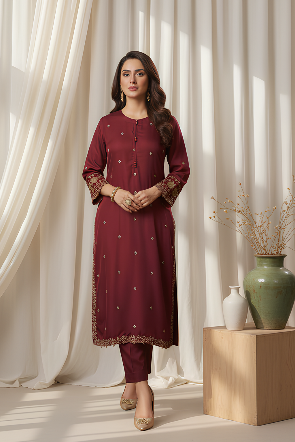 Garnet Grace Embroidered Kurta Set