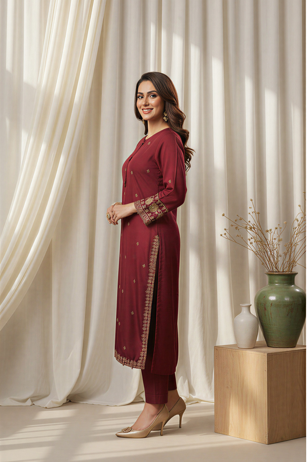 Garnet Grace Embroidered Kurta Set