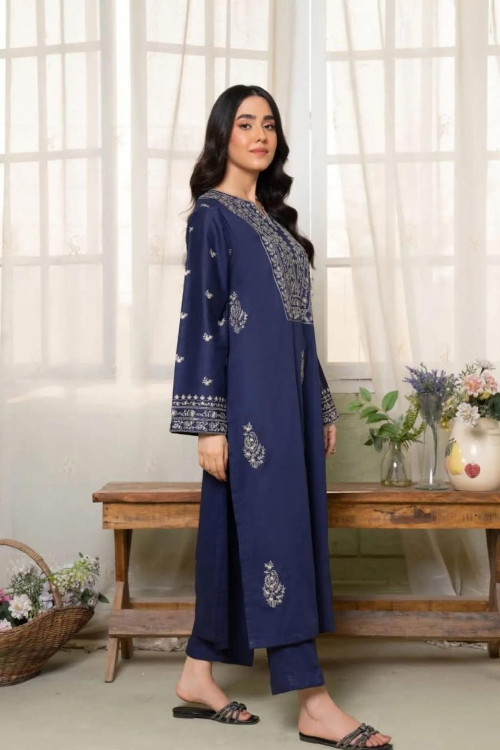 Sapphire Night Embroidered Kurta Set