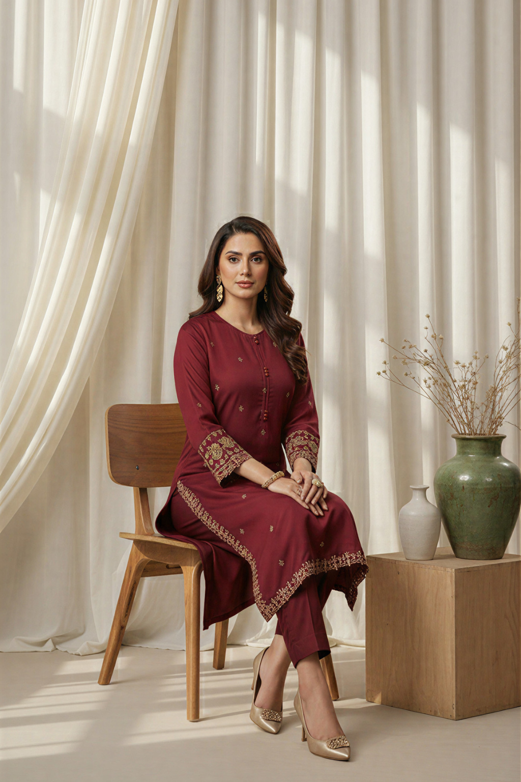 Garnet Grace Embroidered Kurta Set