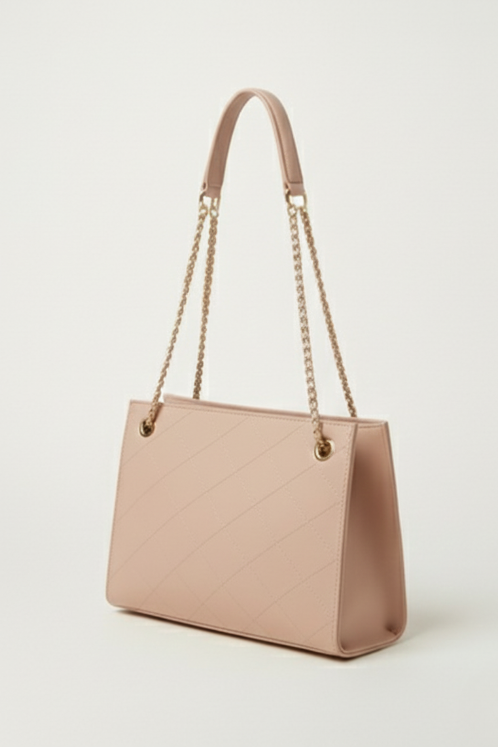 Blush Quilted Chain Tote