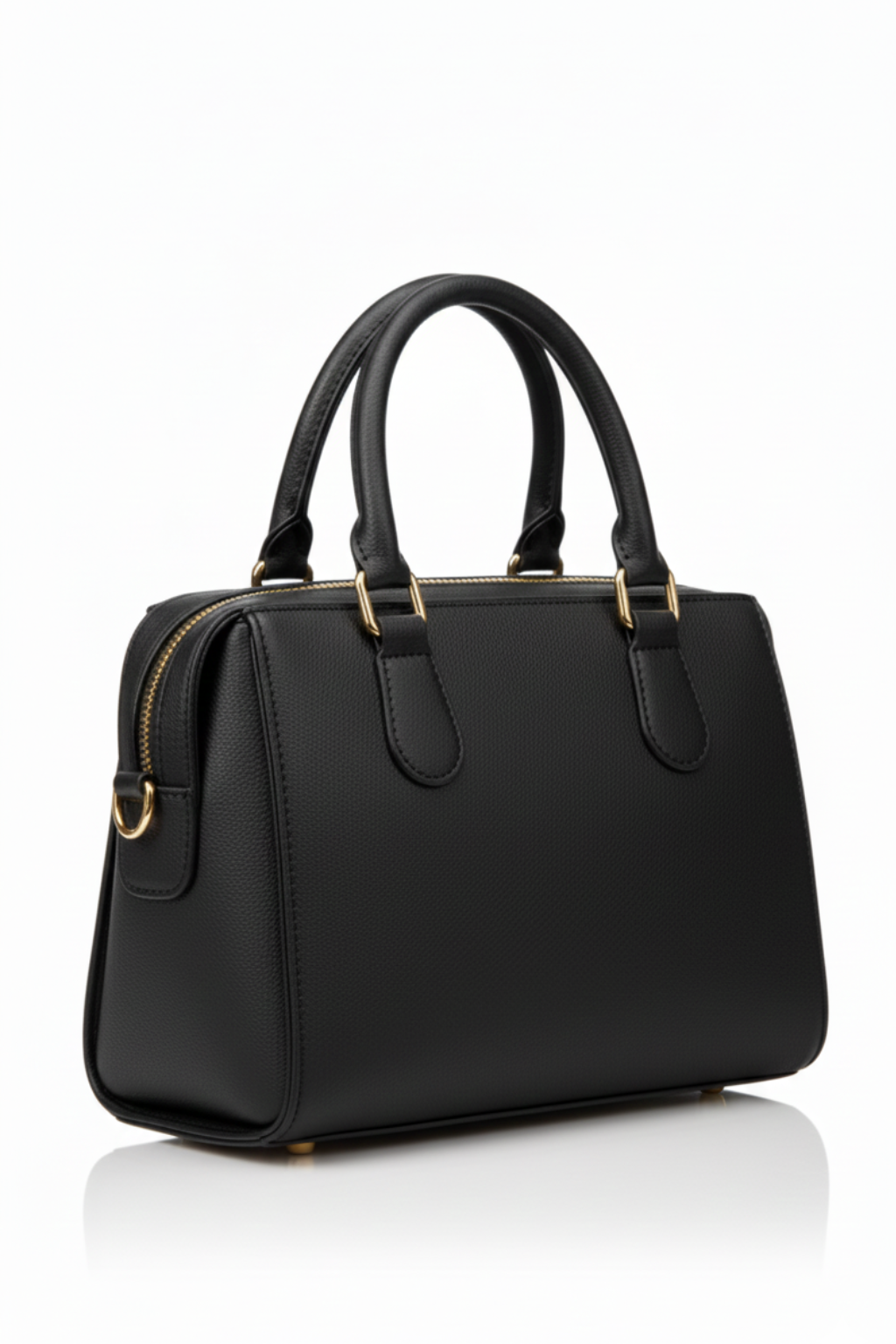 Noir Luxe Structured Handbag