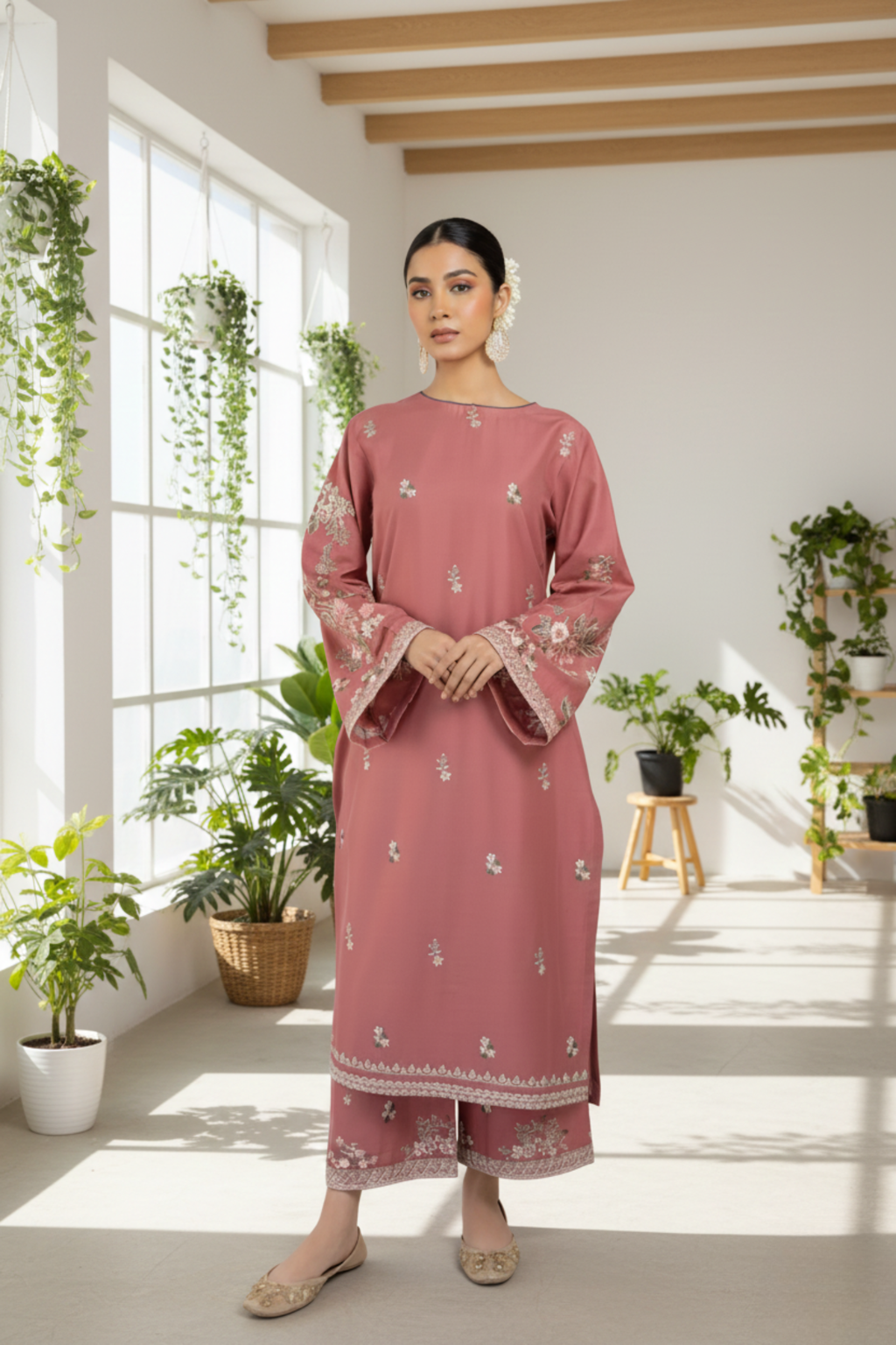Rosewood Embroidered Kurta set