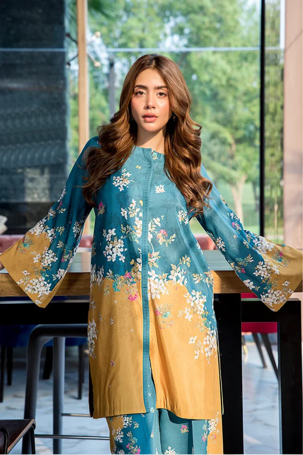 Teal & Amber Meadow Co-ord Set