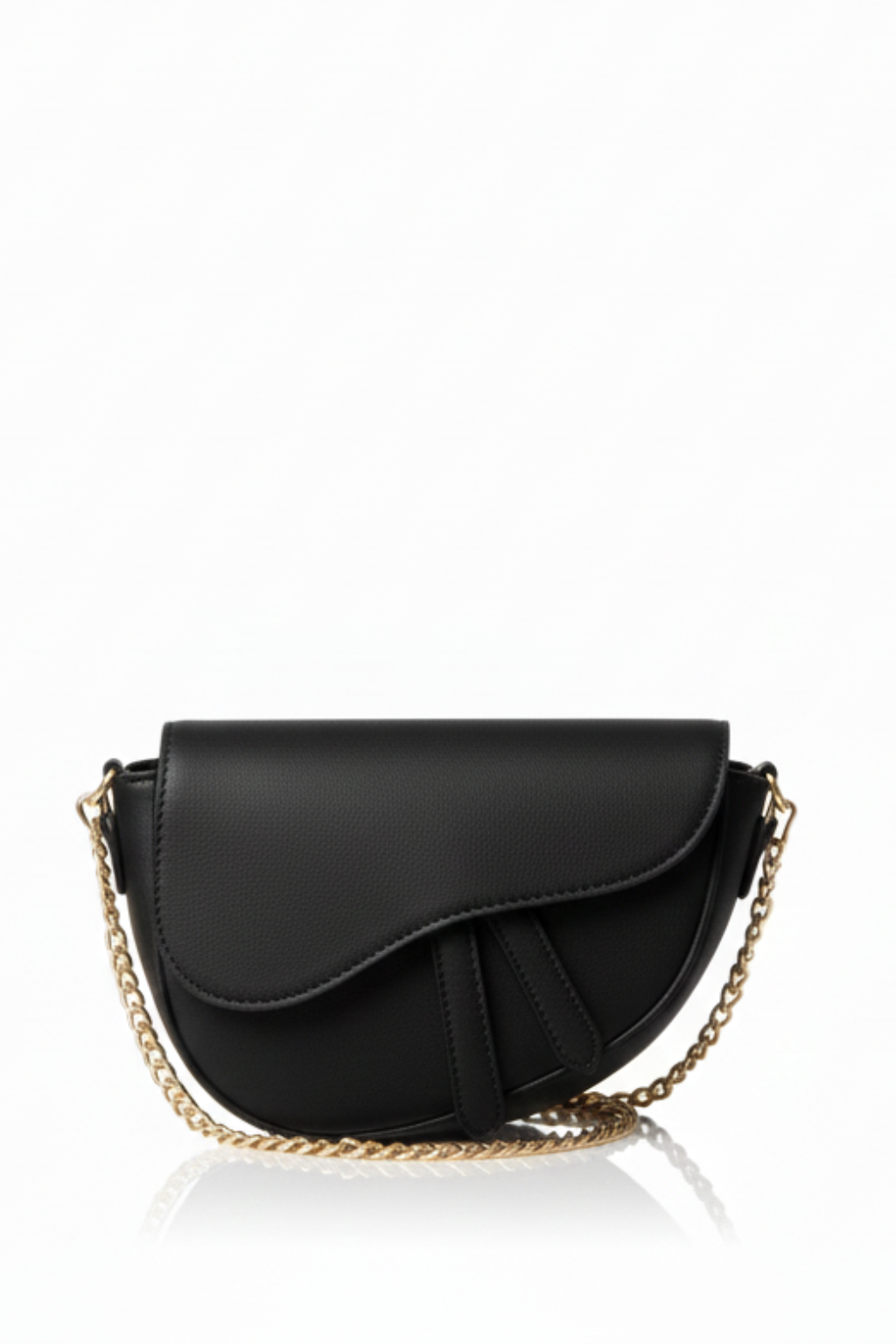 Onyx Crescent Chain Saddle Bag