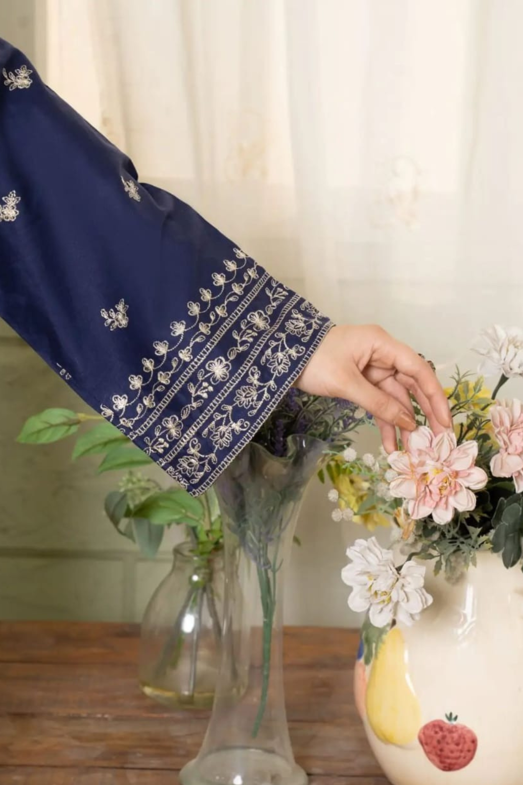 Sapphire Night Embroidered Kurta Set