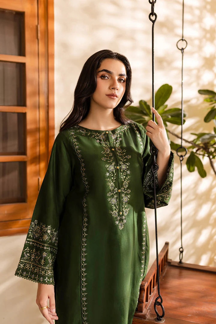 Emerald Bloom Embroidered Kurta Set